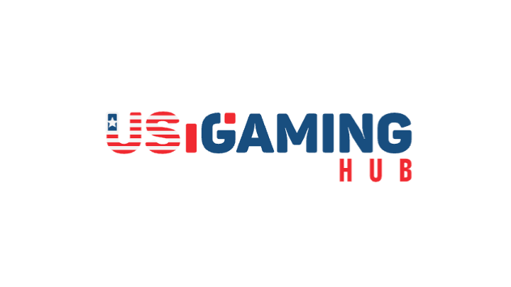 Logo for US GAMING HUB with a stylized 'US' resembling the American flag.