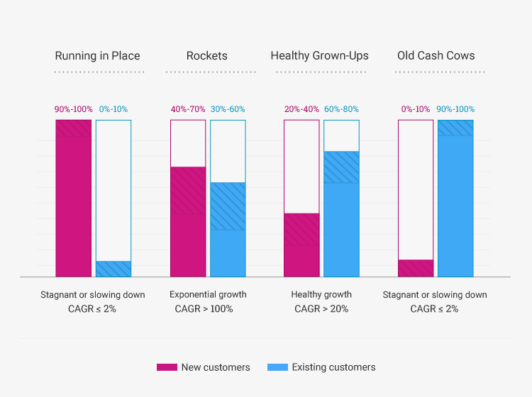 New:Existing Customers Revenue Mix